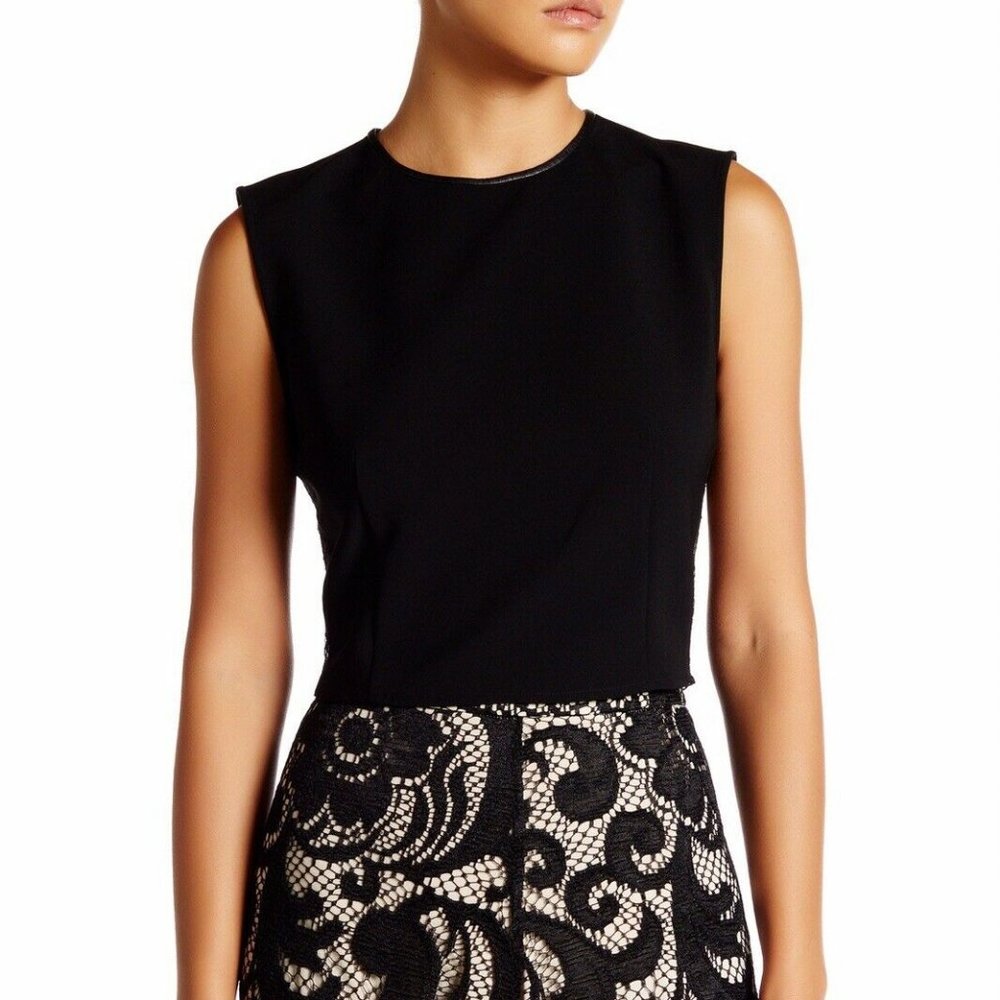 NWT Alice + Olivia Flynn Sleeveless Black Crop Top